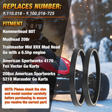 Nilight 725 Go Kart Drive Belt Fit for Hammerhead 80T Mudhead 208R 14704 Trailmaster Mid Karts MB200 XRX Mud Head Go Kart 6.5HP Engine 30 Series Torque Converter Belt Replacement 9.100.018-725, 2 Pack, view 4