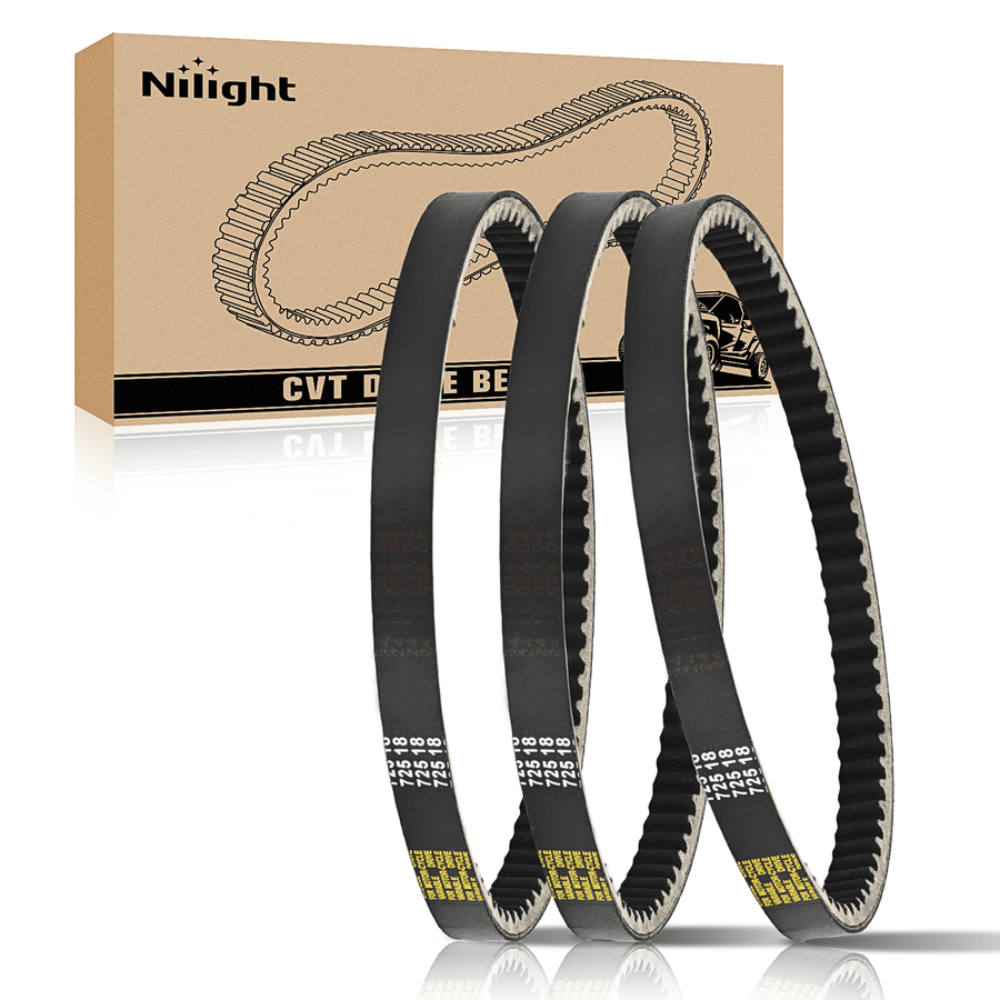 Nilight 725 Go Kart Drive Belt Fit for Hammerhead 80T Mudhead 208R 14704 Trailmaster Mid Karts MB200 XRX Mud Head Go Kart 6.5HP Engine 30 Series Torque Converter Belt Replacement 9.100.018-725, 3 Pack