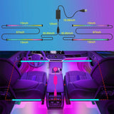 Nilight 72Leds RGBIC USB Interior Light Strip APP RF Remote Control 4PCS, view 4