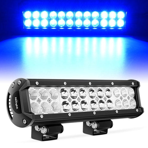Nilight 72W 12Inch Spot Flood Combo Led Light Bar- Blue Beam