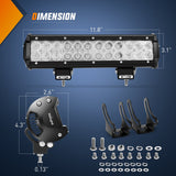 Nilight 72W 12Inch Spot Flood Combo Led Light Bar- Blue Beam, view 2