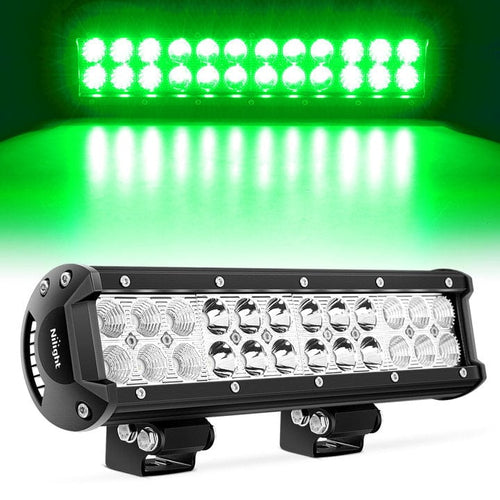 Nilight 72W 12Inch Spot Flood Combo Led Light Bar Green