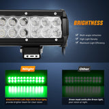 Nilight 72W 12Inch Spot Flood Combo Led Light Bar Green, view 3