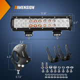 Nilight 72W 12Inch Spot Flood Combo Led Light Bar- Red Beam, view 2