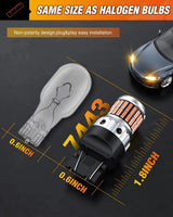 Nilight 7440 7443 T20 4014 63SMD Amber Yellow LED Bulbs (Pairs), view 5
