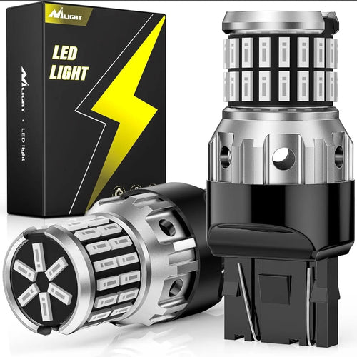 Nilight 7440 7443 T20 4014 63SMD Red LED Bulbs (Pairs)