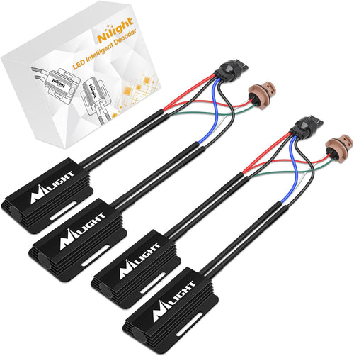 Nilight 7443 CK LED CANbus Decoder Turn Signal Anti-Flicker Resistor | Helps Reduce Hyper Flash, Flickering and Dashboard Error Warnings, Pack of 2