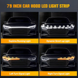Nilight 79-Inch LED Hood Strip, White Dynamic Startup DRL Sequential Amber Turn Signal, Waterproof for Cars, SUVs & Trucks, view 2