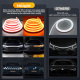Nilight 79-Inch LED Hood Strip, White Dynamic Startup DRL Sequential Amber Turn Signal, Waterproof for Cars, SUVs & Trucks, view 4
