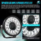 Nilight 7Inch 100W Round Offroad Light Hyper Spot Beam Work Light (Pair) | 14 AWG DT Connector Wiring Harness Kit, view 3