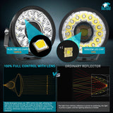 Nilight 7Inch 100W Round Offroad Light Hyper Spot Beam Work Light (Pair) | 14 AWG DT Connector Wiring Harness Kit, view 5
