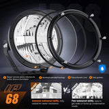 Nilight 7 Inch 120W 5800LM Round High Low Beam Built-in EMC LED Work Lights (Pair) | 14AWG DT Wire, view 6