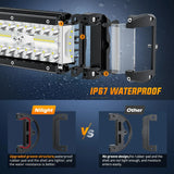 Nilight 7 Inch 132W Side Shooter Triple Row Spot Flood LED Light Bars (Pair), view 4