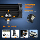 Nilight 7 Inch 132W Side Shooter Triple Row Spot Flood LED Light Bars (Pair), view 6