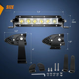 Nilight 7 Inch 30W 3600LM Super Slim Flood Led Light Bars (Pair), view 2