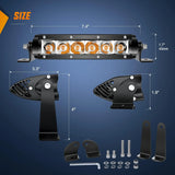 Nilight 7 Inch 30W Amber White Slim Spot LED Light Bars (Pair), view 2