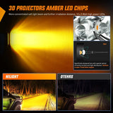 Nilight 7 Inch 30W Amber White Slim Spot LED Light Bars (Pair), view 6