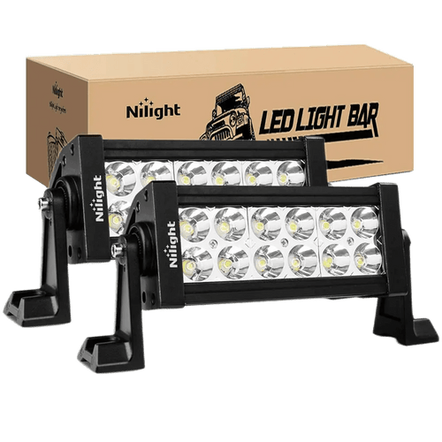Nilight 7.5 Inch 36W Double Row Spot Led Light Bars (Pair)