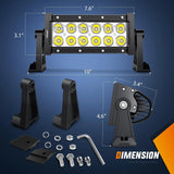 Nilight 7.5 Inch 36W Double Row Spot Led Light Bars (Pair), view 2