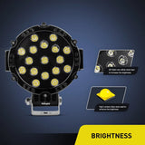 Nilight 7 Inch 51W Round Black Case Spot LED Work Light (Pair), view 2