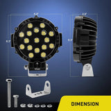 Nilight 7 Inch 51W Round Black Case Spot LED Work Light (Pair), view 3