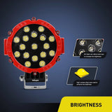 Nilight 7 Inch 51W Round Red Case Spot LED Work Light (Pair), view 5