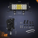 Nilight 7.6 Inch 60W 7200LM Double Row Spot Flood Osram P8-5W Chips LED Light Bars (Pair), view 2