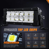Nilight 7.6 Inch 60W 7200LM Double Row Spot Flood Osram P8-5W Chips LED Light Bars (Pair), view 3