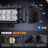 Nilight 7.6 Inch 60W 7200LM Double Row Spot Flood Osram P8-5W Chips LED Light Bars (Pair), view 6