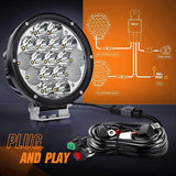 Nilight 7 Inch 85W 10200LM Round Spot Flood Built-in EMC LED Work Lights (Pair) | 14AWG DT Wire, view 2