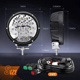 Nilight 7 Inch 85W 10200LM Round Spot Flood Built-in EMC LED Work Lights (Pair) | 14AWG DT Wire, view 4