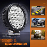Nilight 7 Inch 85W 10200LM Round Spot Flood Built-in EMC LED Work Lights (Pair) | 14AWG DT Wire, view 6