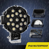 Nilight 7 Inch Round 51W Flood Black Case LED Work Light (Pair), view 2