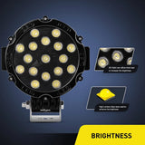 Nilight 7 Inch Round 51W Flood Black Case LED Work Light (Pair), view 5