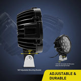 Nilight 7 Inch Round 51W Flood Black Case LED Work Light (Pair), view 6