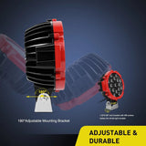 Nilight 7 Inch Round 51W Flood Red Case LED Work Light (Pair), view 4