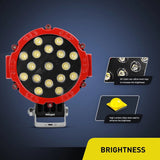 Nilight 7 Inch Round 51W Flood Red Case LED Work Light (Pair), view 5