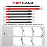 Nilight 7PCS 4 AWG Golf Cart Battery Cable Kit Pure Copper for Club Car DS | Heavy Duty Pure Copper AC/DC Wire Kits with Tinned Copper Lugs for 36V/48V Club Car DS 1994-up, view 3