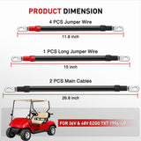 Nilight 7PCS 4 AWG Golf Cart Battery Cable Kit Pure Copper for EZGO TXT | Heavy Duty Pure Copper AC/DC Wire Kits with Tinned Copper Lugs for 36V/48V EZGO TXT 1994-up, view 4