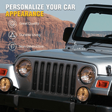 Nilight 7Pcs Front Grille Trims Inserts Cover Guard Fit for 1997 1998 1999 2000 2001 2002 2003 2004 2005 2006 Wrangler TJ & Unlimited, view 5