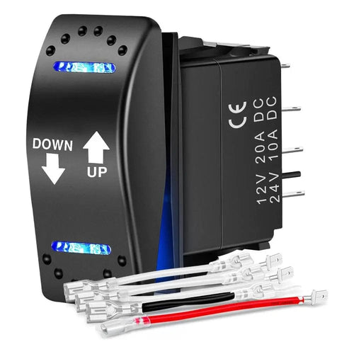 Nilight 7Pin DPDT On/Off Momentary Down Up Rocker Switch Blue