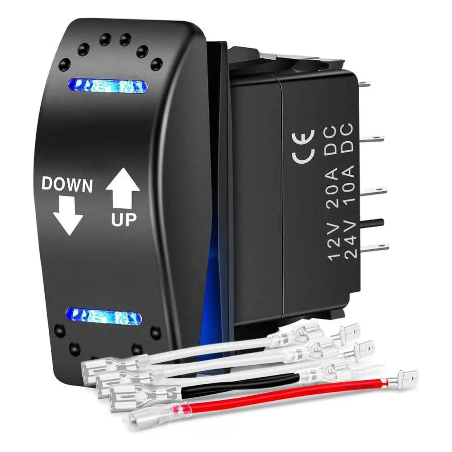 Nilight 7Pin DPDT On/Off Momentary Down Up Rocker Switch Blue