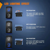 Nilight 7Pin DPDT On/Off Momentary High Low Beam Headlights Rocker Switch Blue, view 3