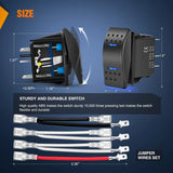 Nilight 7Pin DPDT On/Off Momentary Rocker Switch Blue, view 2