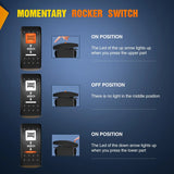 Nilight 7Pin DPDT On/Off UTV Winch Momentary Rocker Switch Orange Backlit, view 3
