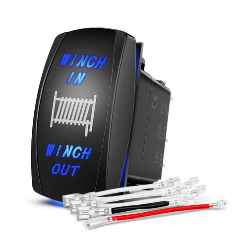 Nilight 7Pin Laser On/Off Momentary Winch Rocker Switch Blue