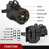 Nilight 7 Pin Round to 4 Pin 5 Pin Flat Blade Trailer Adapter, view 2