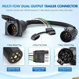 Nilight 7 Way RV Blade and 4 Way Flat Wire Harness, view 3