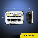 Nilight 7x6 5x7 45W Hi/Lo DRL LED Headlights Sealed Beam, view 2