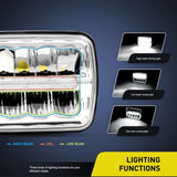 Nilight 7x6 5x7 45W Hi/Lo DRL LED Headlights Sealed Beam, view 4